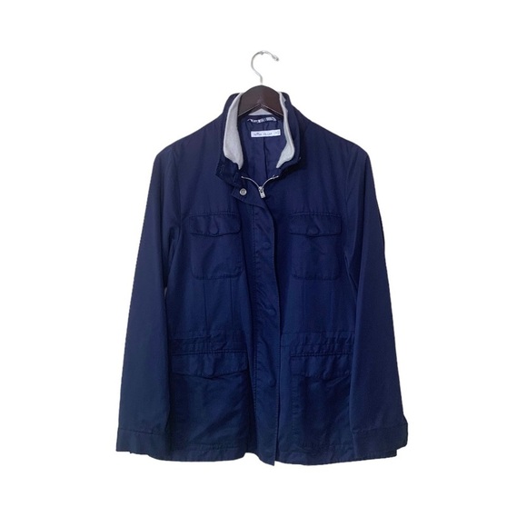 Peter Millar Navy Blue Zip Up Button Drawstring Travel Utility Jacket Size M - Picture 1 of 14